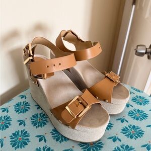 Michael Kors Tan Wedge Sandals